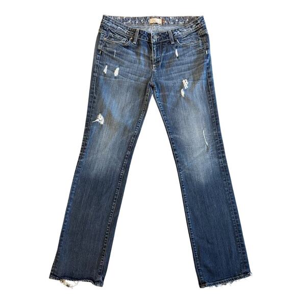 VTG Paige Jeans Women's 29 Blue Straight Distressed Jimmy Jimmy Vintage Y2K 1156 - Picture 1 of 13